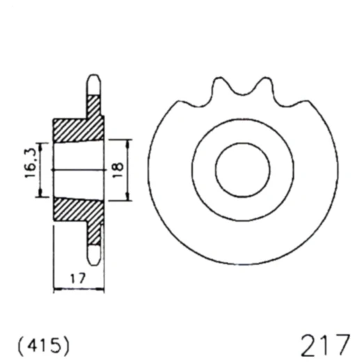 Ritzel 11Z Teilung 415 KONISCH 16/18 passend für: Hercules KX - 5