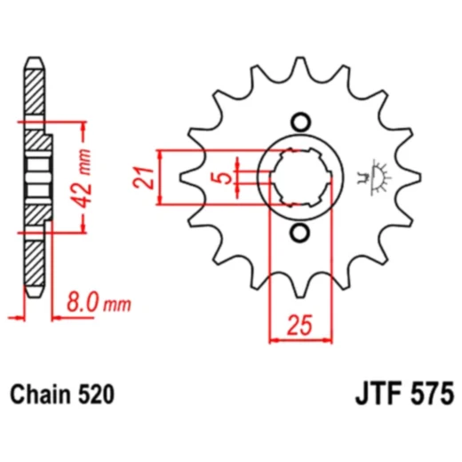 Ritzel 14Z 520 für Motorräder