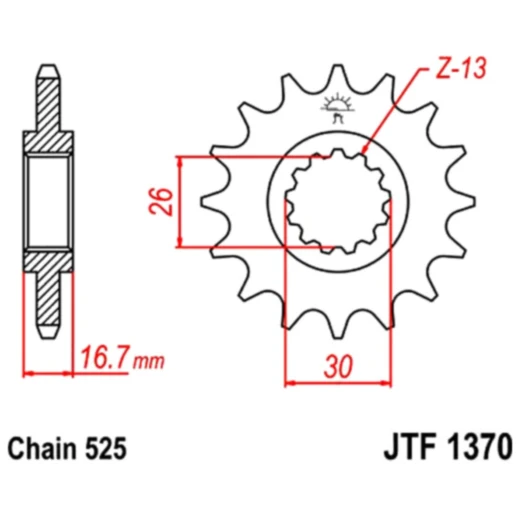Ritzel 16Z Teilung 525 Alternative: 7260350 passend für: Honda CBR, CB, CRF