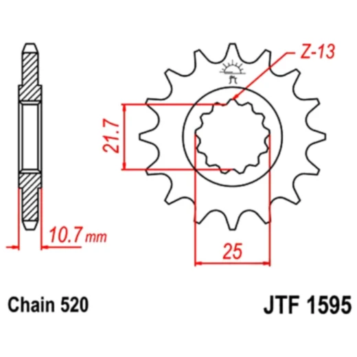 Ritzel 16Z Teilung 520 für Motorräder 7264203