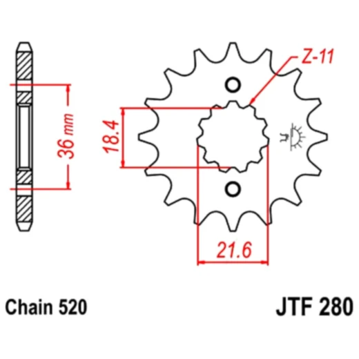 Ritzel 13Z Teilung 520 feinverzahnt Innendurchmesser 18. 5/22 passend für: Honda NX
