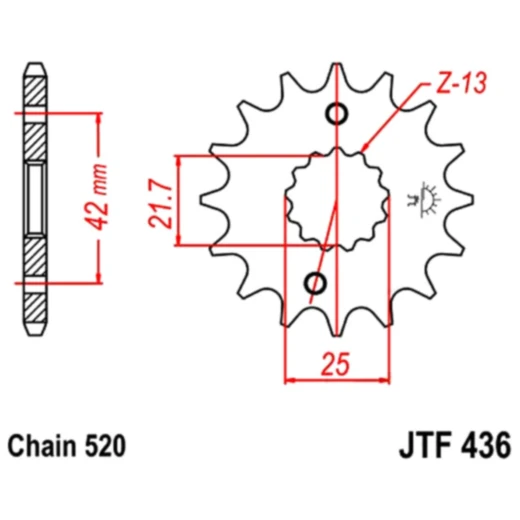 Ritzel 16Z Teilung 520 feinverzahnt Innendurchmesser 21. 6/25 passend für: Aprilia RS