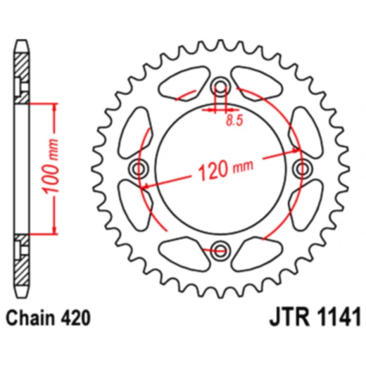 Kettenrad 51Z Teilung 420 Innendurchmesser 100 Lochkreis 120 passend für: Beta RR, REV