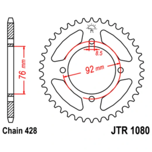 Kettenrad 39Z für Motorrad mit Teilung 428_0