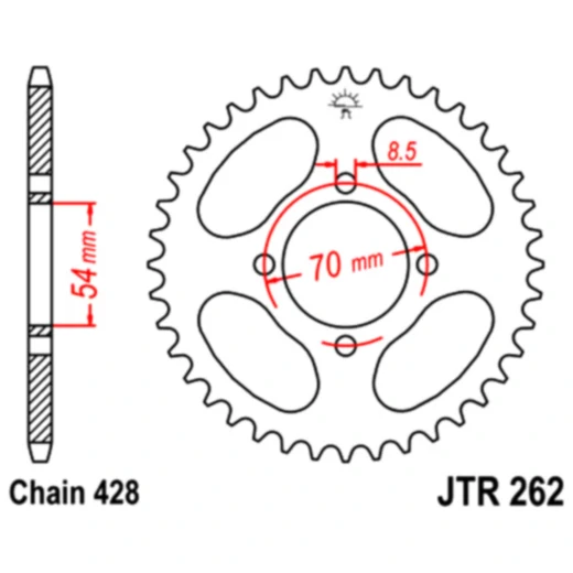 Kettenrad 40Z Teilung 428 für Motorräder