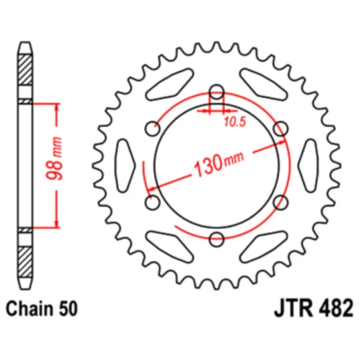 Kettenrad 47Z Teilung 530 Innendurchmesser 098 Lochkreis 130 passend für: Kawasaki H2
