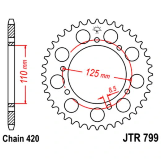 Kettenrad 50Z 420 für Motorräder