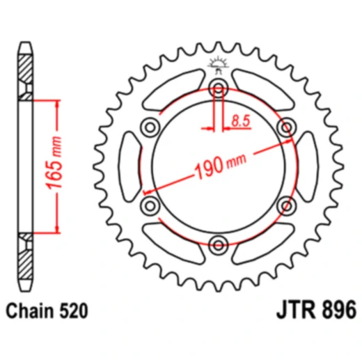 Kettenrad 50Z 520 für JT Sprockets