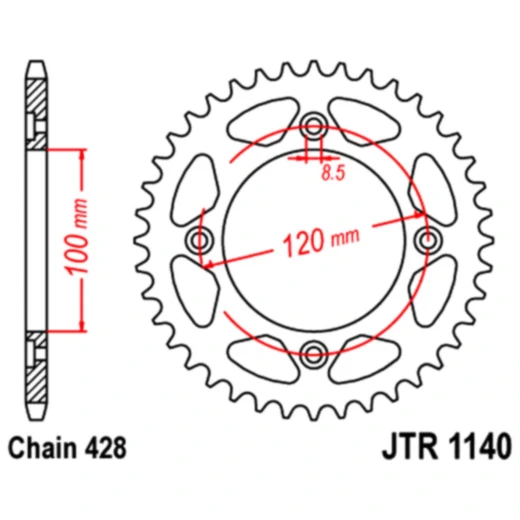Kettenrad 56Z Teilung 428 Innendurchmesser 100 Lochkreis 120 passend für: Beta RR, RE, REV3