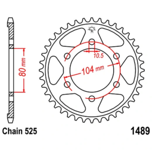 Kettenrad 39Z Teilung 525 Alternative: 7270660 passend für: Kawasaki Z, ZX - 10R, KLZ