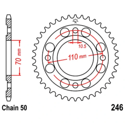Kettenrad 35Z Teilung 530 Innendurchmesser 070 Lochkreis 110 passend für: Honda CB, CM