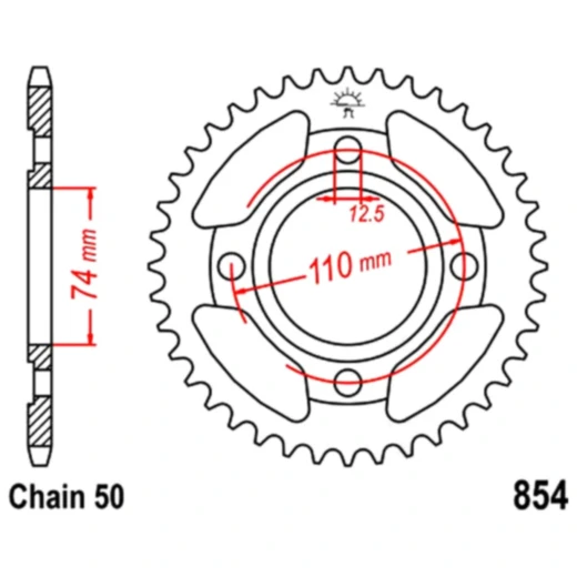 Kettenrad 37Z für Motorräder