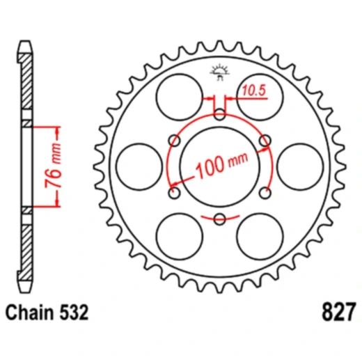 Kettenrad 42Z für Motorräder