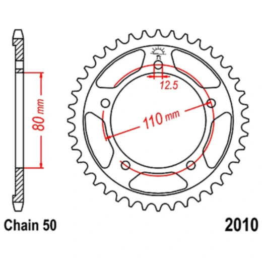 Kettenrad 48Z Teilung 530 Innendurchmesser 080 Lochkreis 110 passend für: Triumph Trophy, Thunderbird, Trident