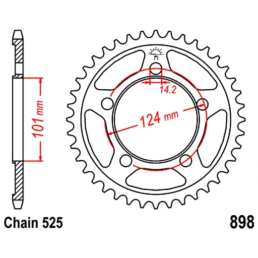 Kettenrad 37 Zähne für Motorräder