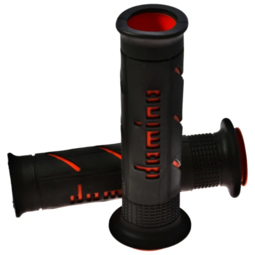 Griffgummi schwarz/orange 22/26 mm offen für Motorräder