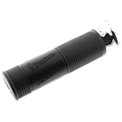 Griffgummi schwarz/chrom links Originalersatzteil Durchmesser 24 mm geschlossen. passend für: Vespa PX, N, V
