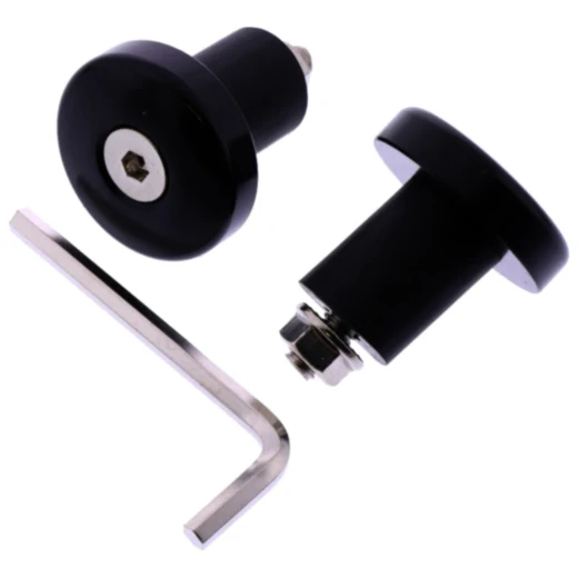 Mini Lenkerenden aus Aluminium 17 mm in Schwarz