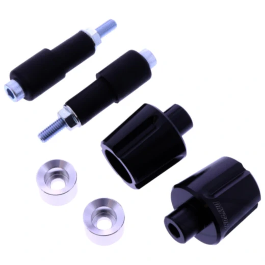 Lenkerenden Aluminium Daytona schwarz/silber 14-19 mm