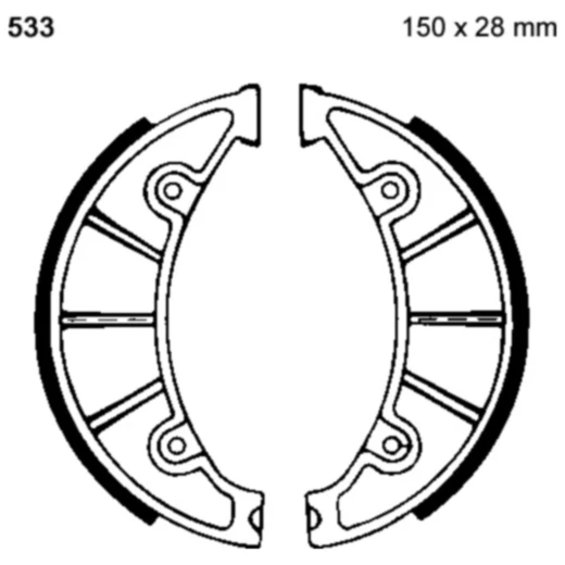 Bremsbacken mit Feder EBC passend für: Yamaha HW, XC, YW, MBK Oceo, XC