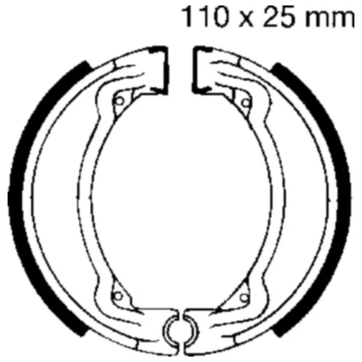Bremsbacken mit Feder EBC oder 7860372 Alternative: 7326895 passend für: Yamaha RD, DT, LB - 2M