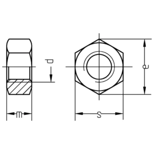 Sechskantmutter A2 M6 DIN934 Edelstahl Packung 100 Stück_0