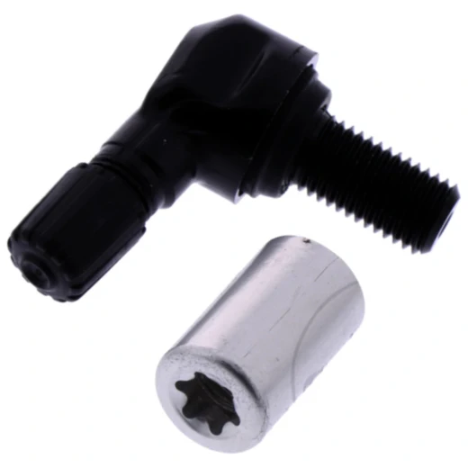 Ventil gewinkelt aus Aluminium für RDKS 11.5 mm schwarz