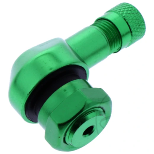 Winkelventil Aluminium JMP grün 11.3 mm für Motorräder