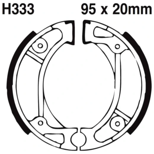 Bremsbacken mit Feder EBC gerillt passend für: Honda CRF, XR, NSS, Kymco DJ, ZX, CX