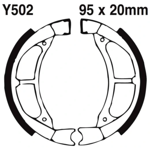 Bremsbacken mit Feder EBC gerillt passend für: Yamaha PW, YZ, Suzuki RM