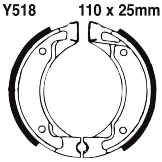 Bremsbacken mit Feder EBC gerillt passend für: Yamaha DT, PW, CW, MBK CW