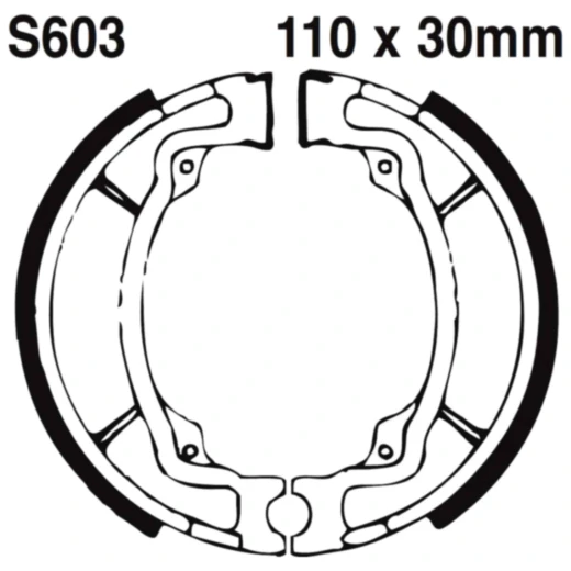 Bremsbacken mit Feder EBC gerillt passend für: Kawasaki KE, KLX, KD, Suzuki RV, TS, GT, RM