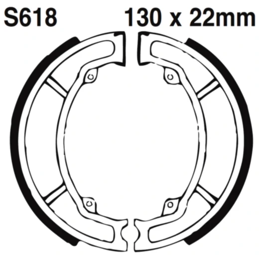 Bremsbacken mit Feder EBC gerillt passend für: Suzuki LT - Z, Kawasaki KFX