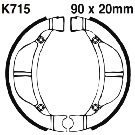 Bremsbacken mit Feder EBC gerillt passend für: Kawasaki KLX, KX, Suzuki DR - Z