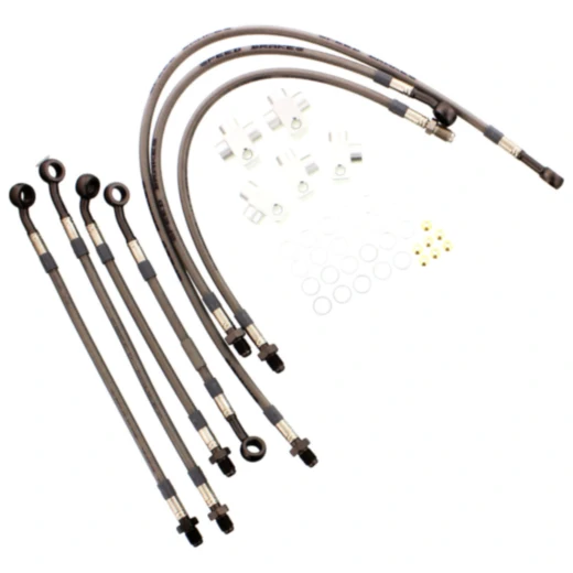 Bremsschlauch Stahlflex Kit Anschluss anthrazit 7 - teilig passend für: Honda CBR