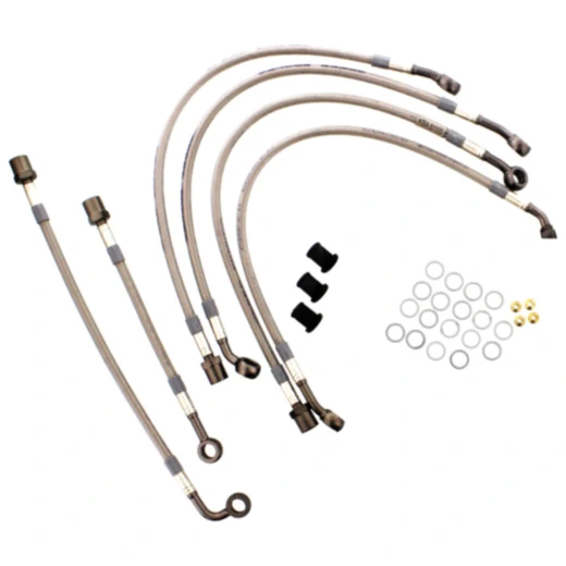 Bremsschlauch Stahlflex Kit anthrazit 6-teilig