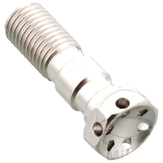 Hohlschraube doppelt M10 x 1.25 Alu Racing silber