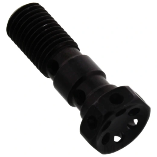 Hohlschraube M10 x 1.25 doppelt Alu Racing schwarz