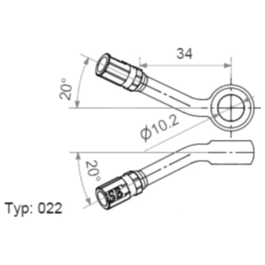 Vario Banjo Fitting TYP022 10 mm 20° seitlich 20° schwarz