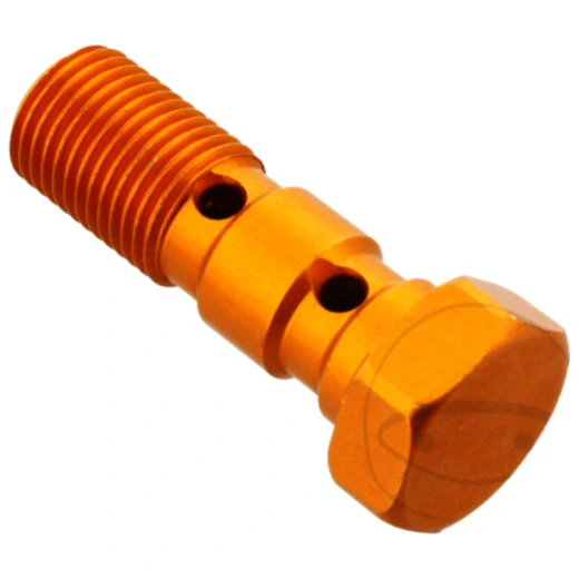 Hohlschraube doppelt M10 x 1 Alu orange