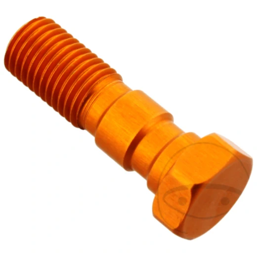 Hohlschraube doppelt M10x1.25 Alu orange für Motorräder