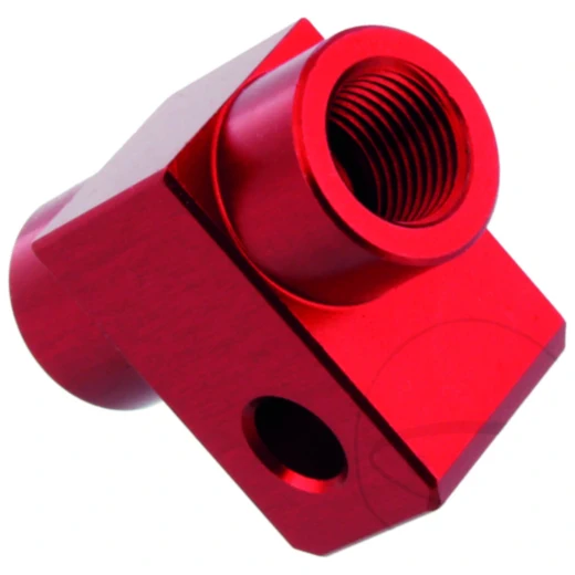 2-Wege Verteiler geschraubt TYP811 M10x1.00 rot