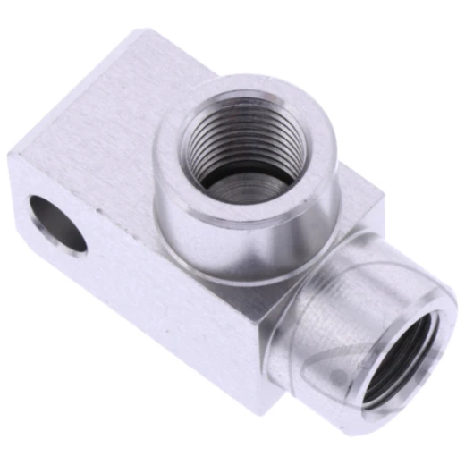 2-Wege Verteiler geschraubt 90 Grad TYP812 M10 x 1.00 silber