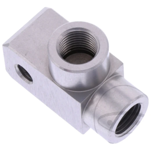 2-Wege Verteiler 90° M10 x 1.00 silber