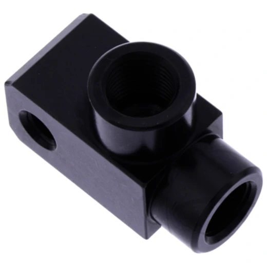 2-Wege Verteiler geschraubt 90 Grad M10 x 1.00 schwarz