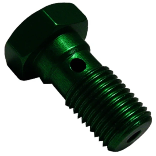Hohlschraube einfach M10 x 1 Aluminium grün