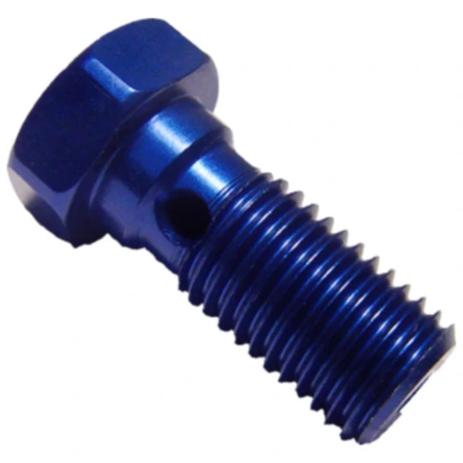 Hohlschraube einfach M10 x 1.25 blau für Motorräder