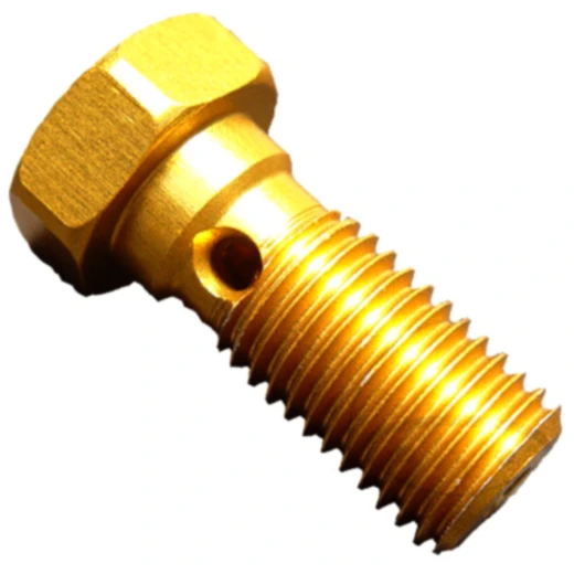 Hohlschraube einfach M10 x 1,25 Alu gold