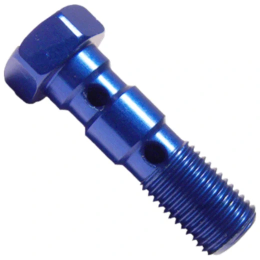 Hohlschraube doppelt M10x1 Aluminium blau