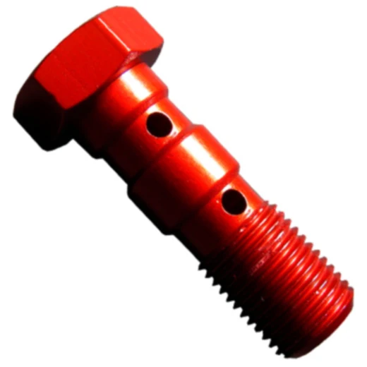 Doppelhohlschraube M10 x 1 Aluminium rot